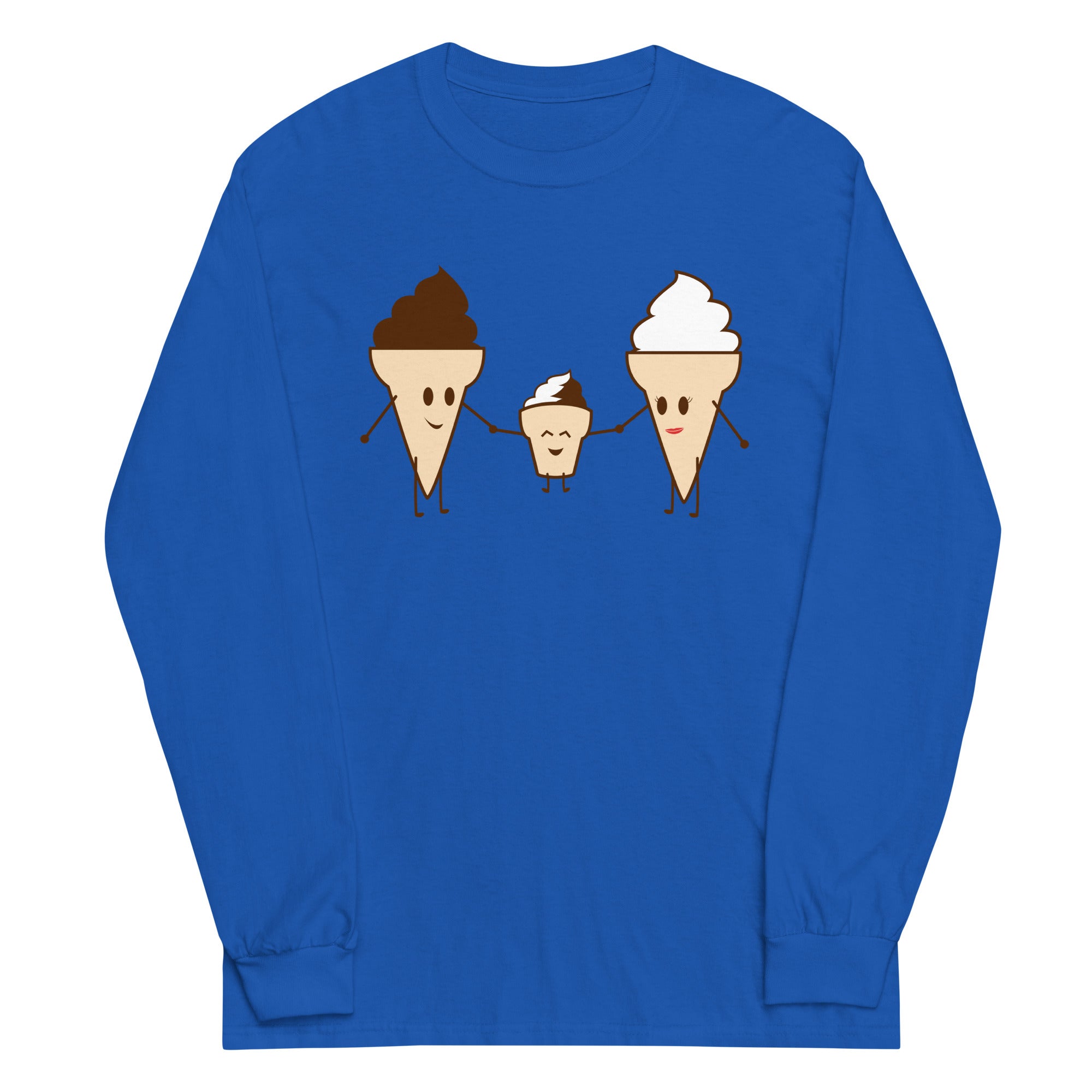 Ice Cream Family Unisex Long Sleeve Tee Hoodie, Sweatshirt | PureTeeCo.com (Image 3)