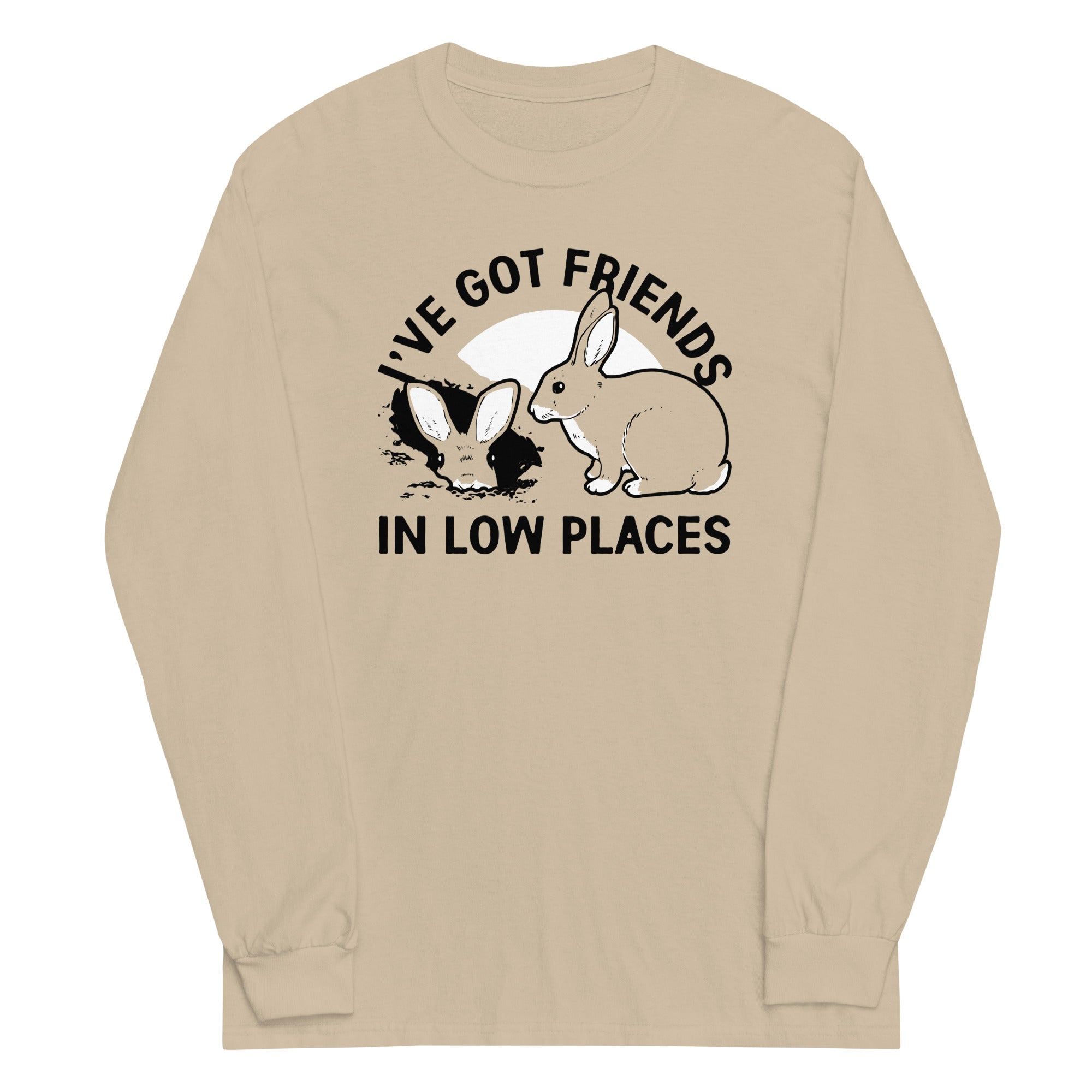 I've Got Friends In Low Places Unisex Long Sleeve Tee Hoodie, Sweatshirt | PureTeeCo.com (Image 3)