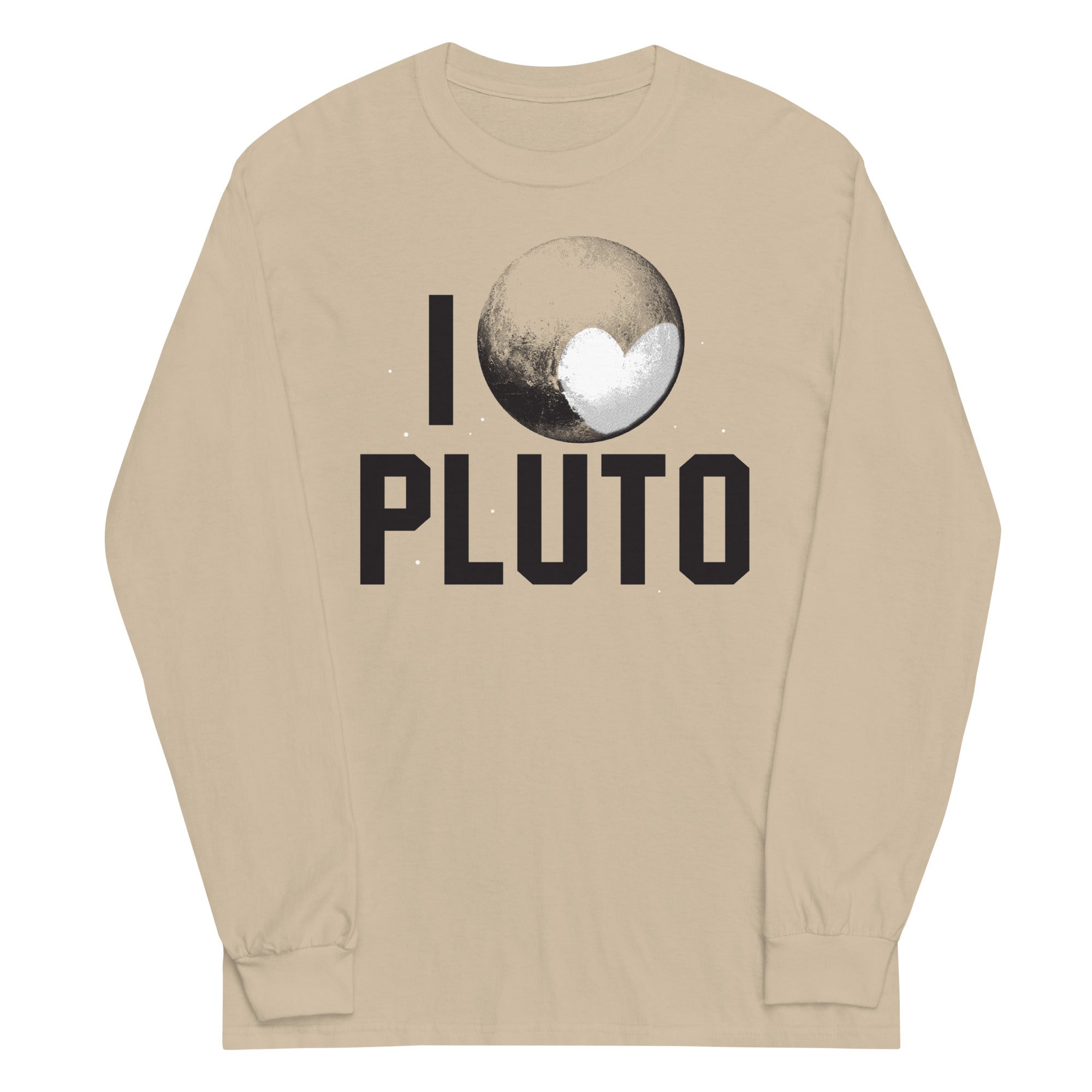 I Heart Pluto Unisex Long Sleeve Tee Hoodie, Sweatshirt | PureTeeCo.com (Image 3)