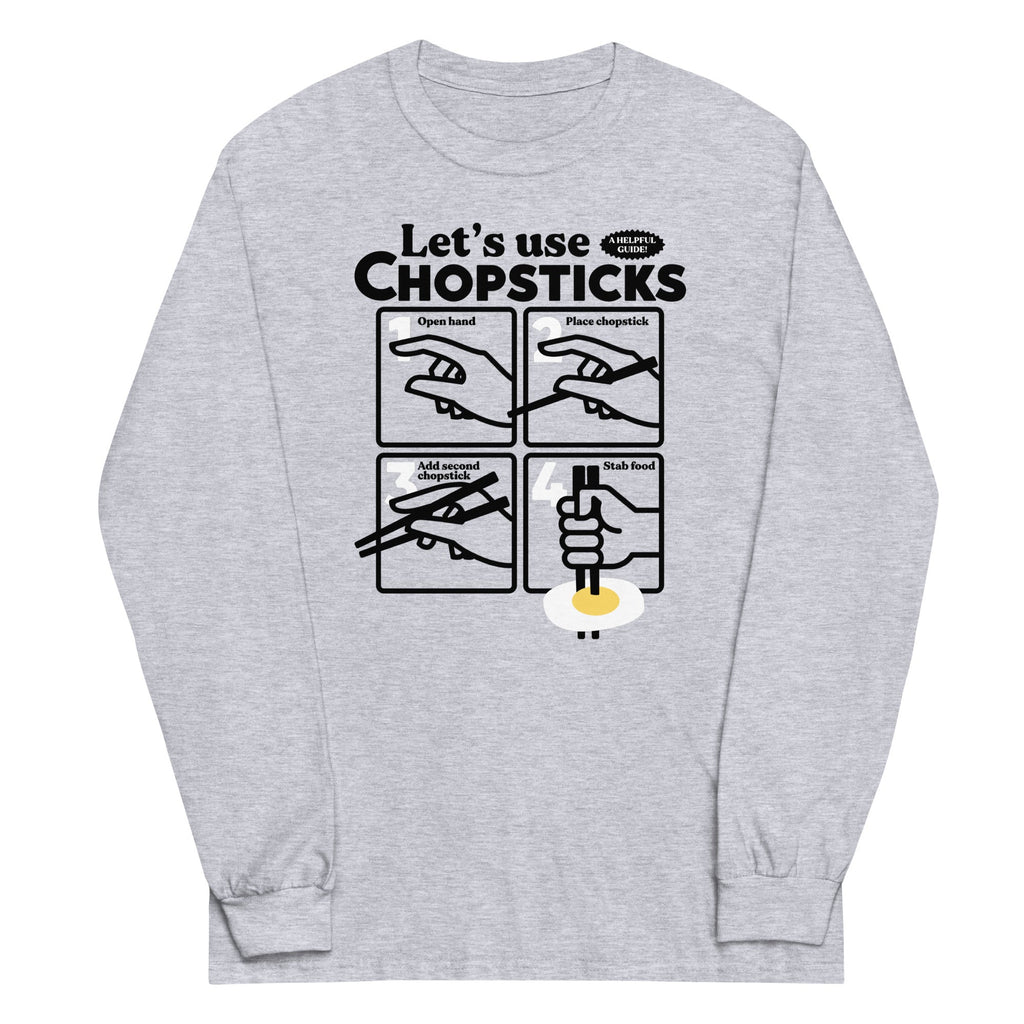 Let's Use Chopsticks Unisex Long Sleeve Tee Hoodie, Sweatshirt | PureTeeCo.com (Image 1)