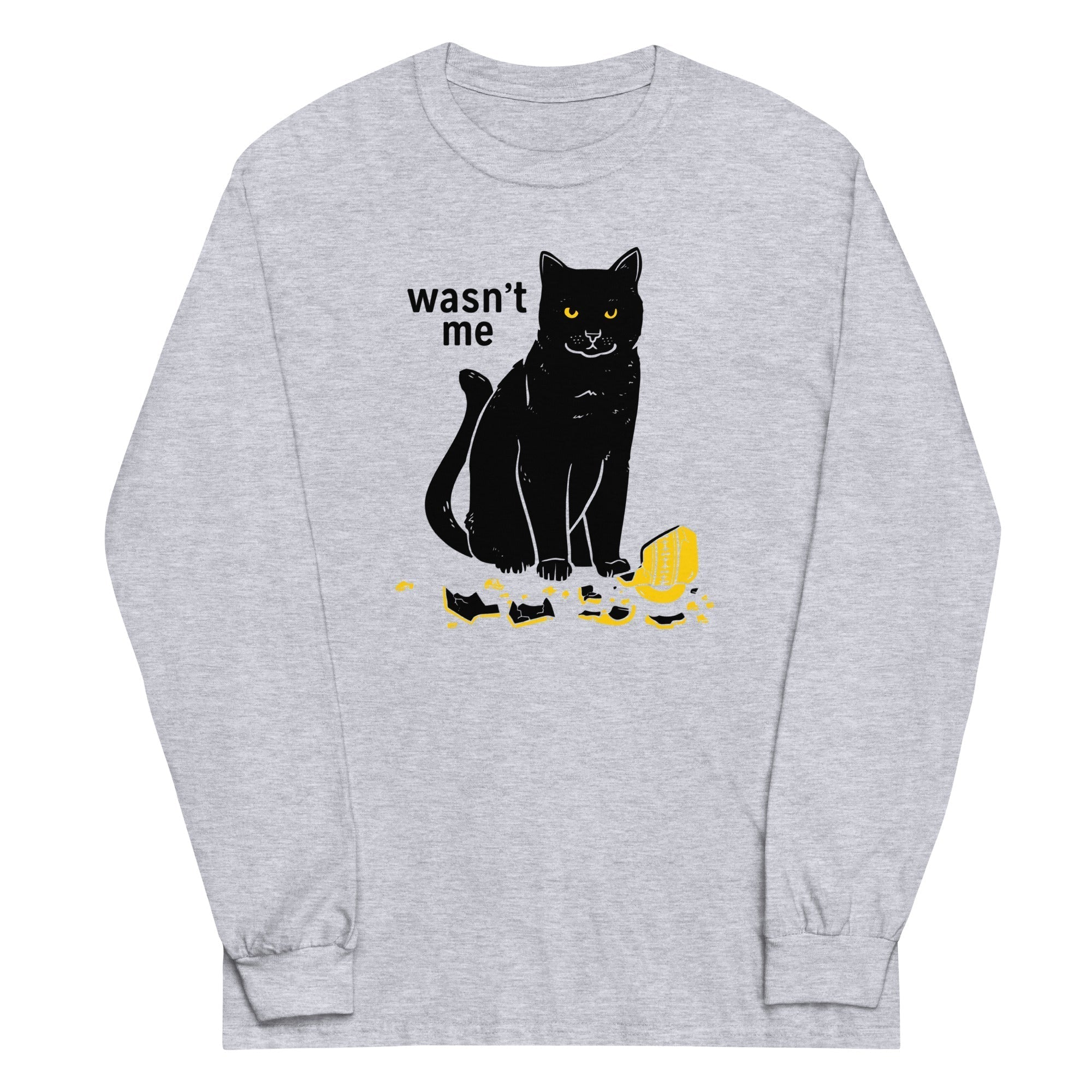 Wasn't Me Unisex Long Sleeve Tee Hoodie, Sweatshirt | PureTeeCo.com (Image 1)