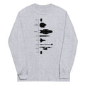 Space Ship Timeline Unisex Long Sleeve Tee Hoodie, Sweatshirt | PureTeeCo.com (Image 1)