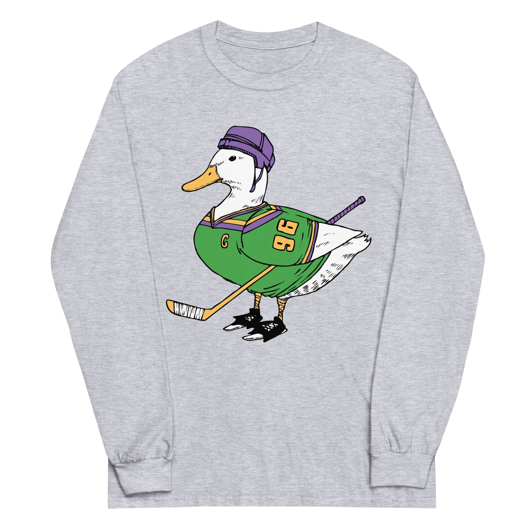 Mighty Duck Unisex Long Sleeve Tee Hoodie, Sweatshirt | PureTeeCo.com (Image 4)