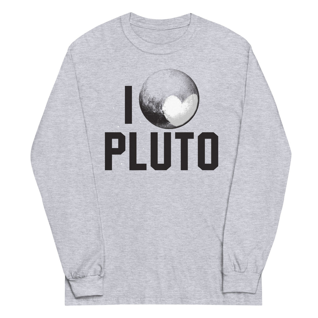 I Heart Pluto Unisex Long Sleeve Tee Hoodie, Sweatshirt | PureTeeCo.com (Image 1)