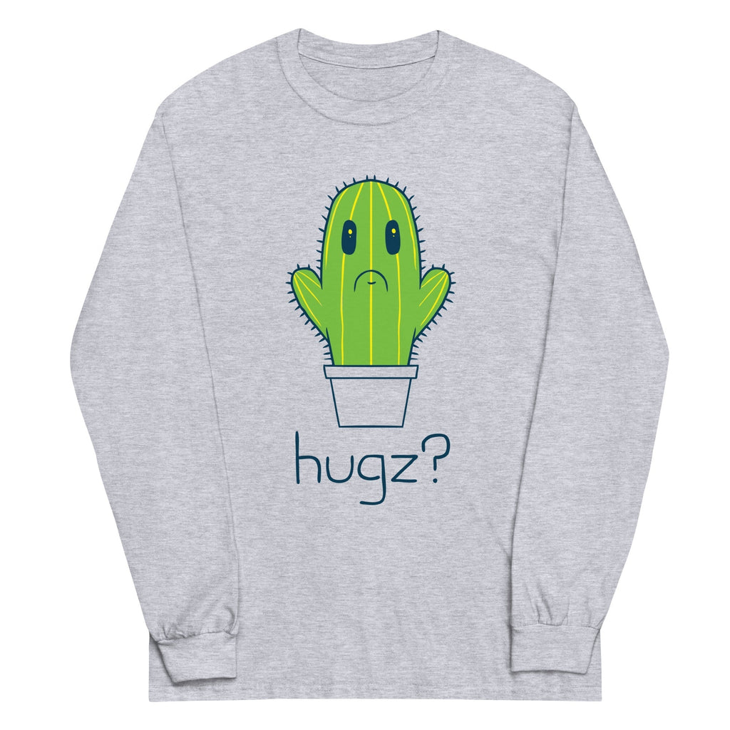 Hugz? Cactus Unisex Long Sleeve Tee Hoodie, Sweatshirt | PureTeeCo.com (Image 2)