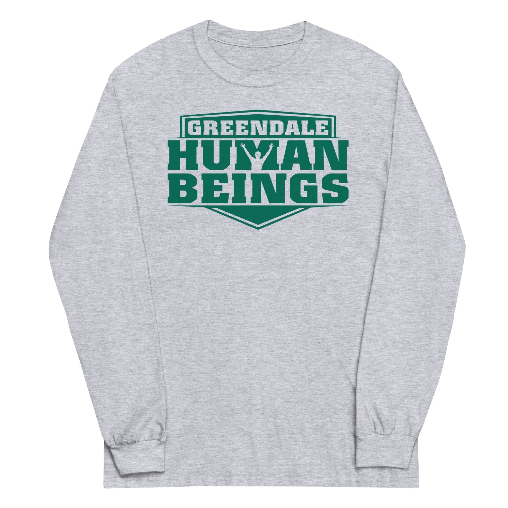 Greendale Human Beings Unisex Long Sleeve Tee Hoodie, Sweatshirt | PureTeeCo.com (Image 1)
