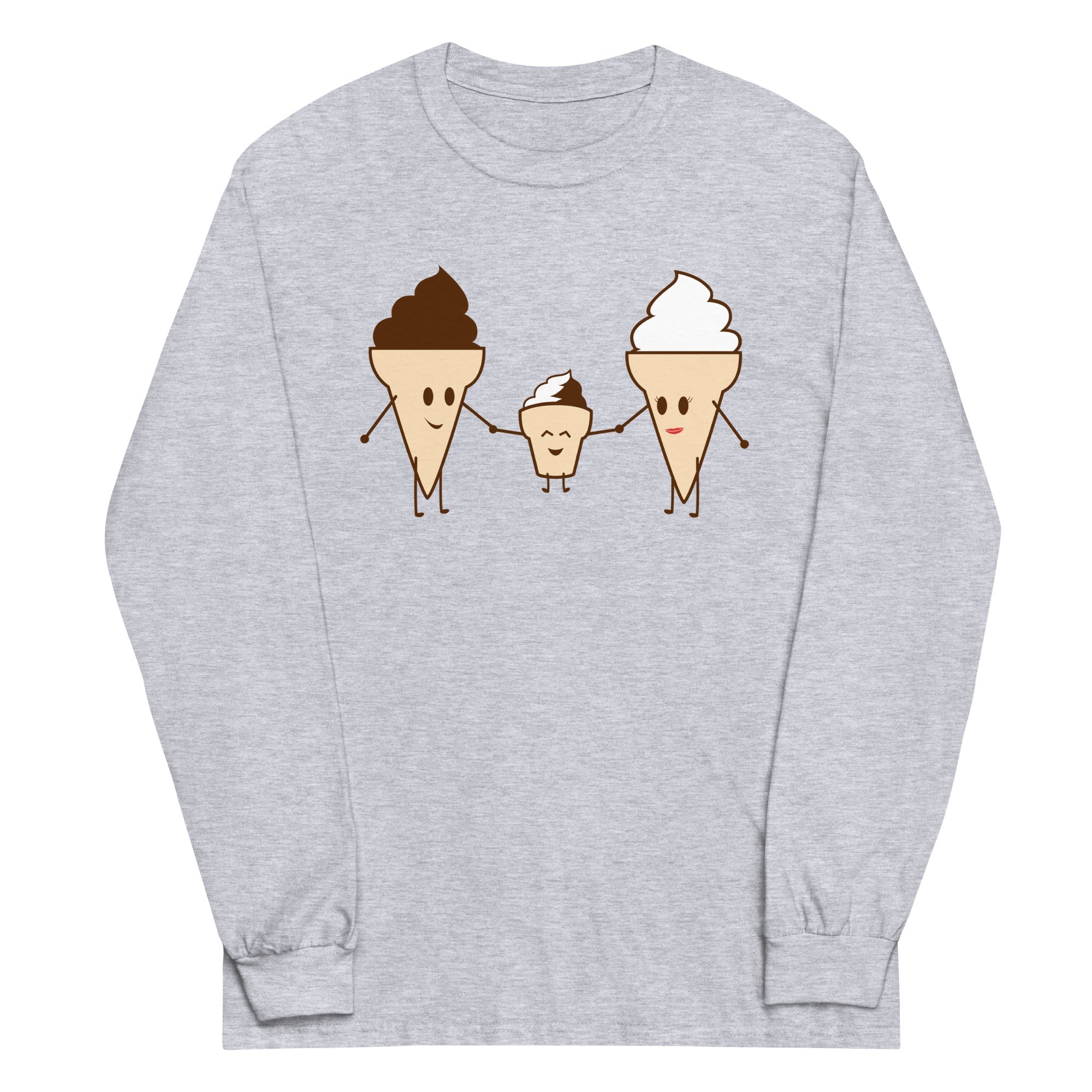 Ice Cream Family Unisex Long Sleeve Tee Hoodie, Sweatshirt | PureTeeCo.com (Image 4)