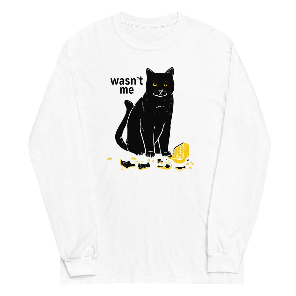 Wasn't Me Unisex Long Sleeve Tee Hoodie, Sweatshirt | PureTeeCo.com (Image 4)