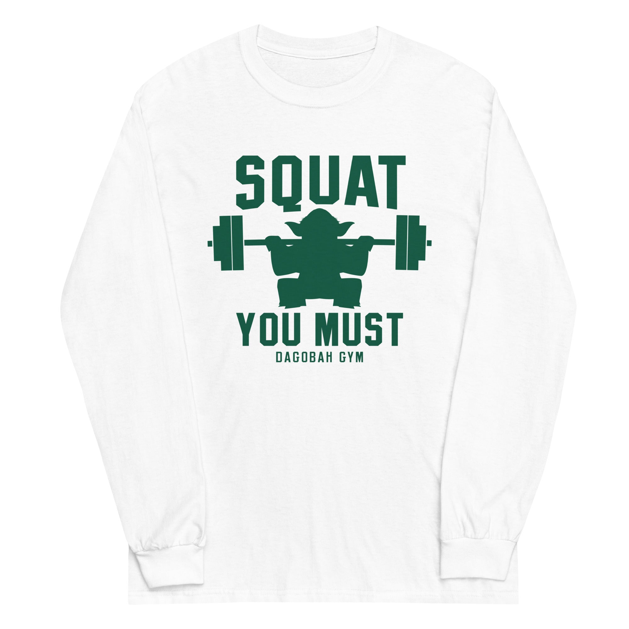 Squat You Must Unisex Long Sleeve Tee Hoodie, Sweatshirt | PureTeeCo.com (Image 3)