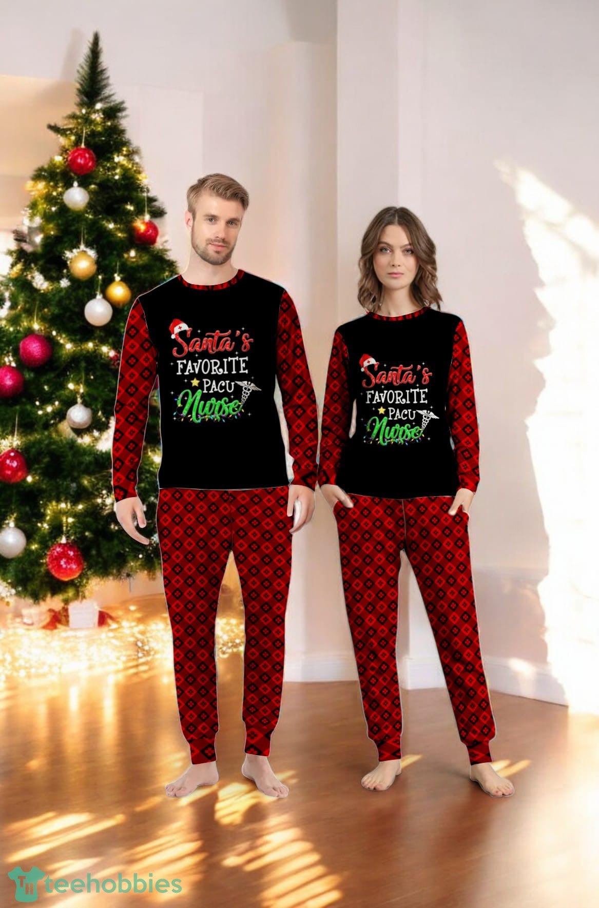 Merry Christmas Nurse Crew Santa’s Favorite PACU Nurse Family Matching Pajama Set
