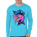 Metal Head Light Blue Full Sleeve Tee Hoodie, Sweatshirt | PureTeeCo.com