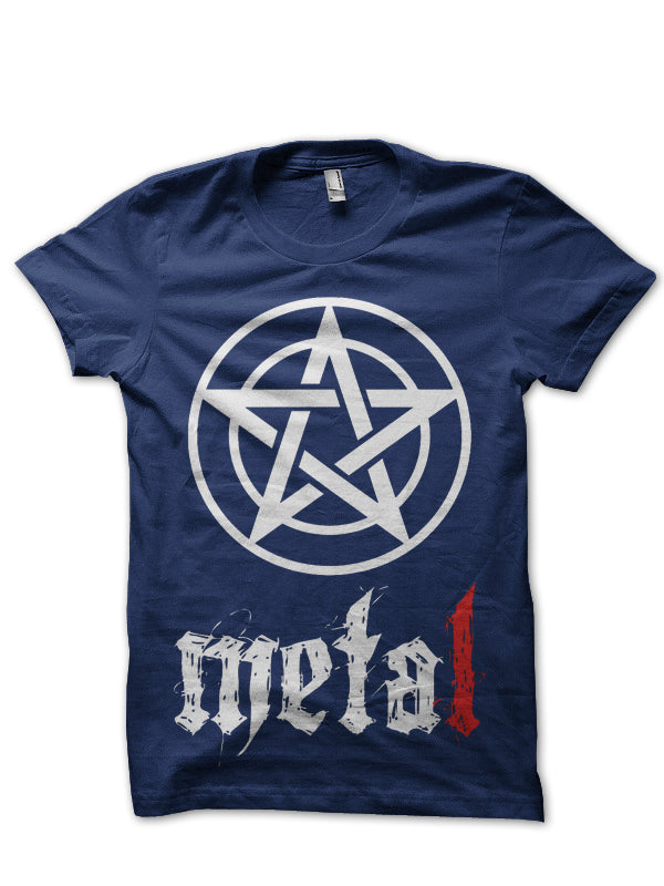 Metal Navy Blue Tee Hoodie, Sweatshirt | PureTeeCo.com