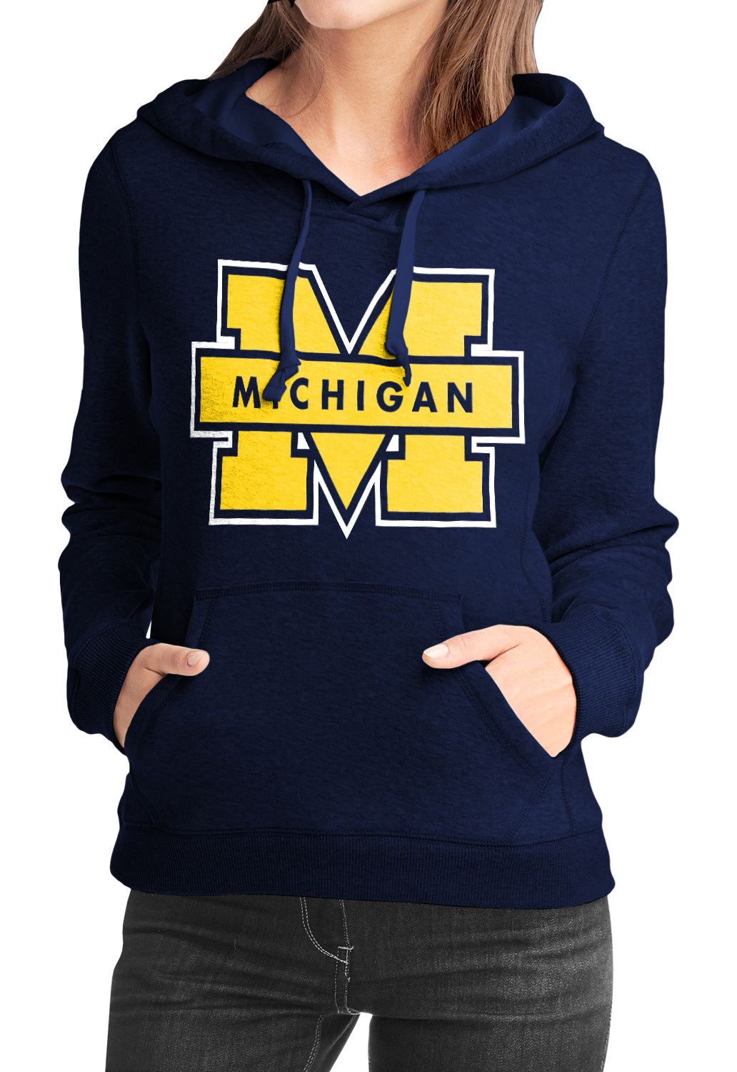 Michigan Navy Blue Girls Hoodie T-Shirts, Sweatshirt | PureTeeCo.com