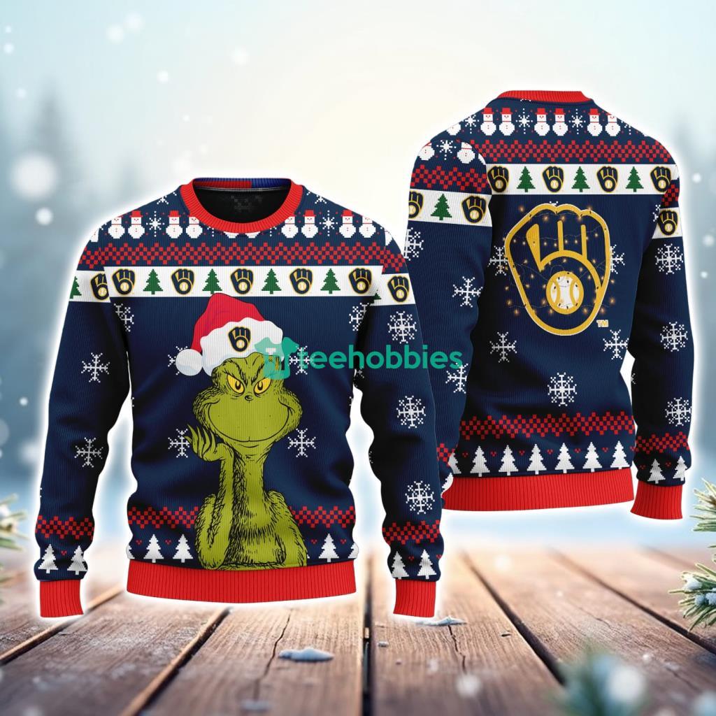Milwaukee Brewers MLB The Grinch Funny Merry Christmas Uglly Sweater 3D New Trend