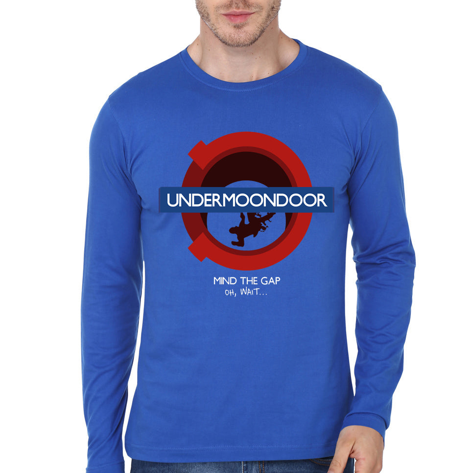 Mind The Gap Blue Full Sleeve Tee Hoodie, Sweatshirt | PureTeeCo.com