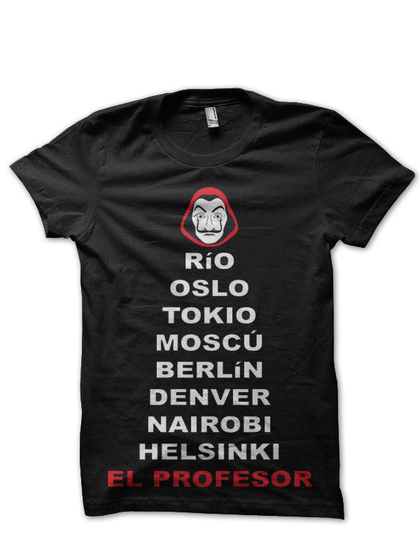 Money Heist Black T-Shirt Style009 Hoodie, Sweatshirt | PureTeeCo.com