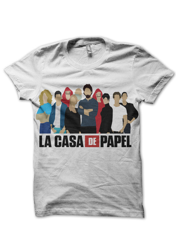 Money Heist White T-Shirt Style004 Hoodie, Sweatshirt | PureTeeCo.com