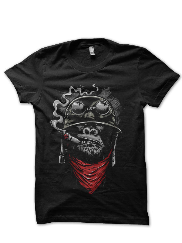 Smoking Ape On Adventure Black T-Shirt Hoodie, Sweatshirt | PureTeeCo.com