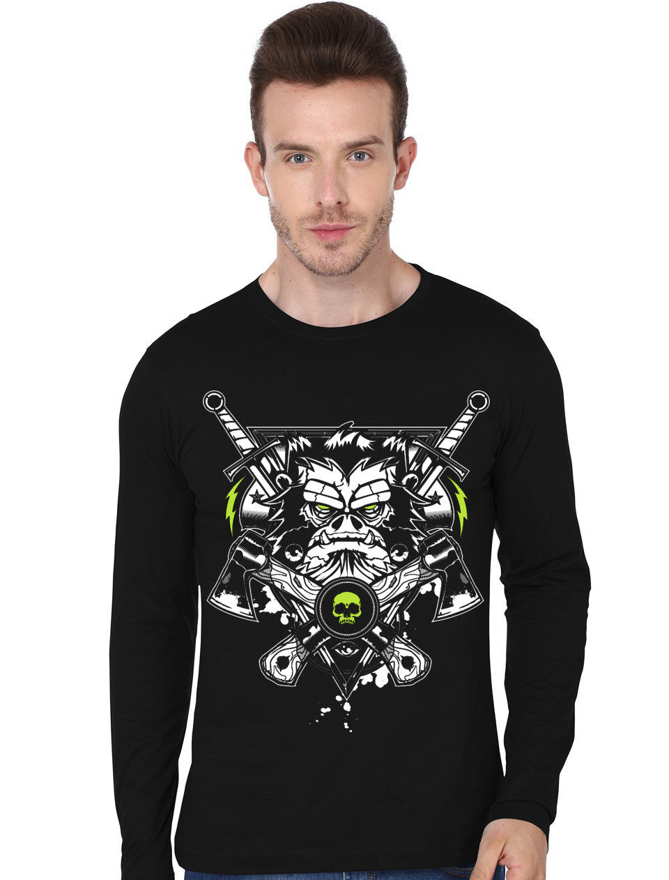Vector Ape Black Full Sleeve T-Shirt Hoodie, Sweatshirt | PureTeeCo.com
