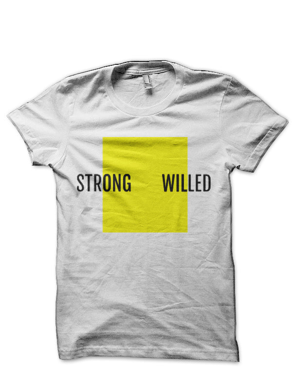 Yellow Box Strong Willed Stylish Motivation Modern Design White T-Shirt Hoodie, Sweatshirt | PureTeeCo.com