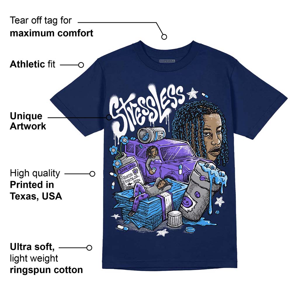 Midnight Navy 3s DopeSkill Navy T-shirt Stressless Graphic Hoodie, Sweatshirt | PureTeeCo.com (Image 2)