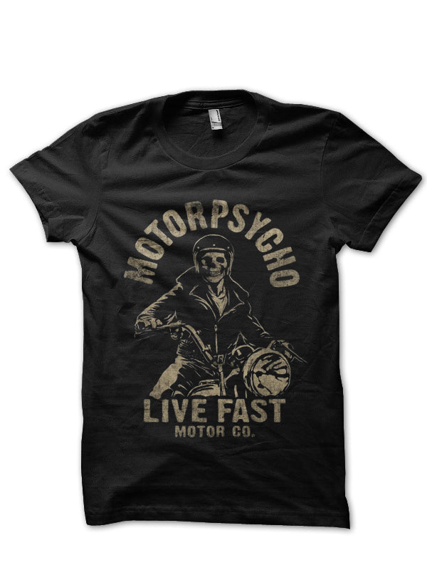 Motorpyscho Skull Rider Black T-Shirt Hoodie, Sweatshirt | PureTeeCo.com