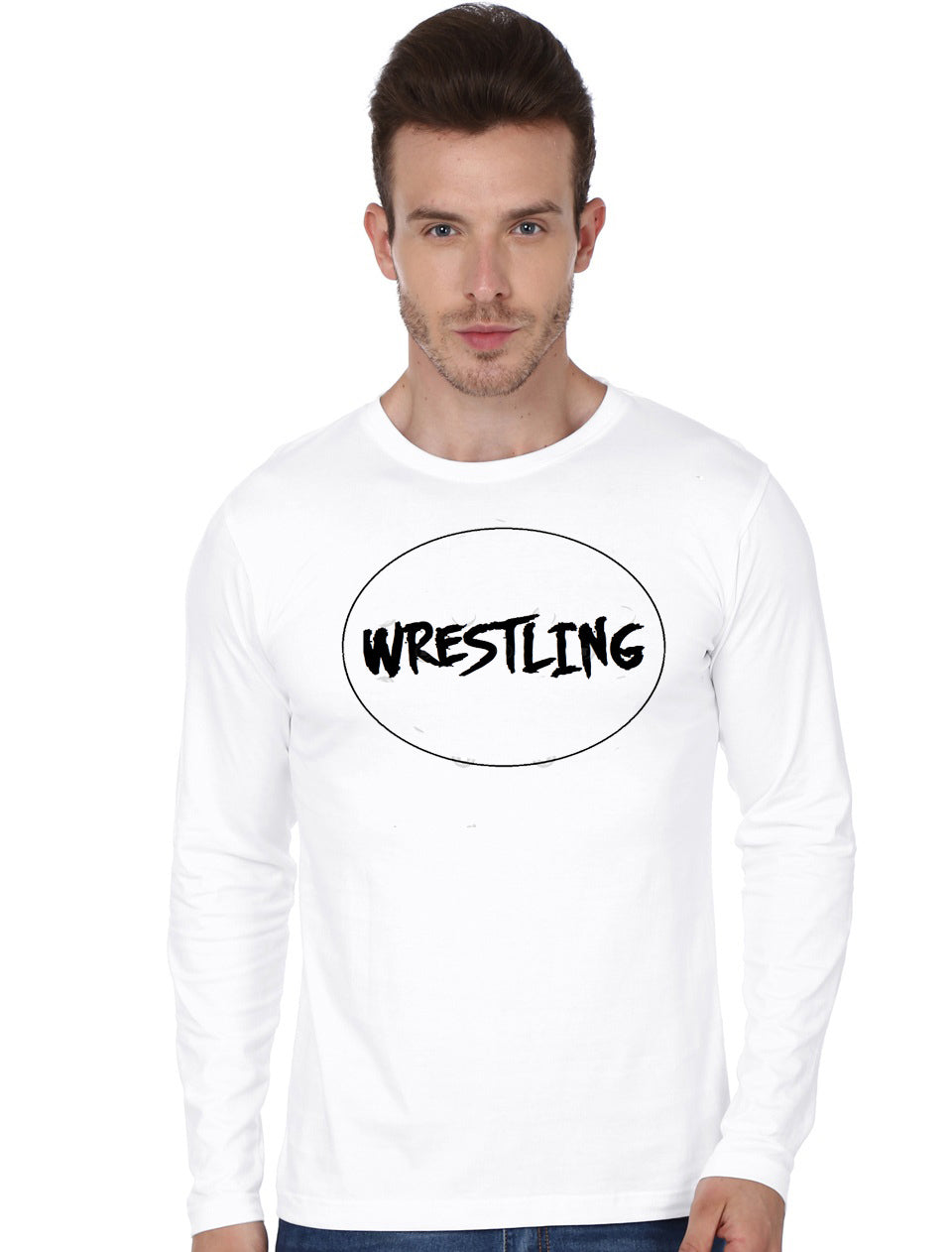 Wrestling White Full Sleeve T-Shirt Hoodie, Sweatshirt | PureTeeCo.com