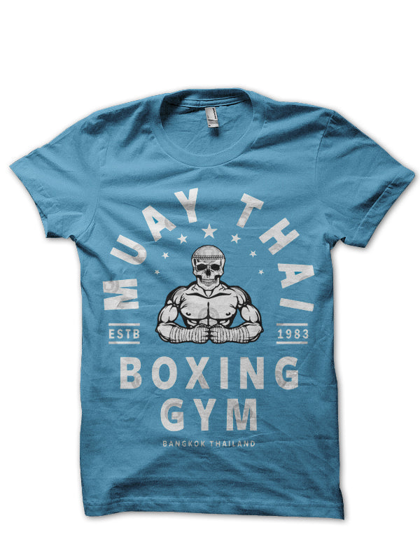 Muay Thai Boxing Gym Light Blue T-Shirt Hoodie, Sweatshirt | PureTeeCo.com