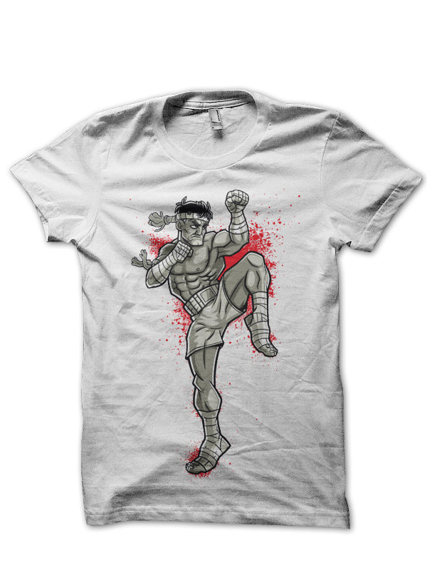 Muay Thai White T-Shirt Hoodie, Sweatshirt | PureTeeCo.com