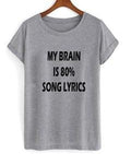 my brain is 80% song lyrics t-shirt Hoodie, Sweatshirt | PureTeeCo.com