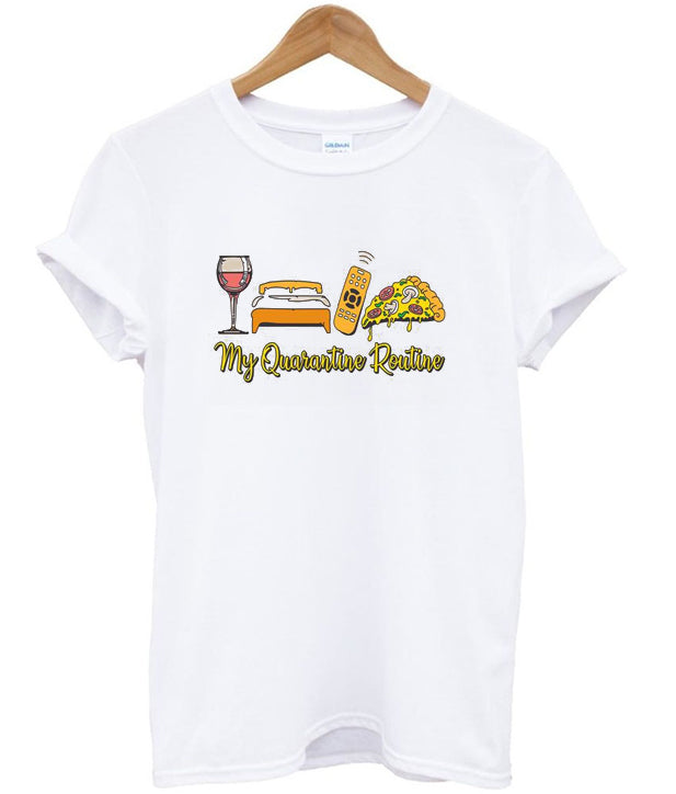 my quarantine routine t-shirt Hoodie, Sweatshirt | PureTeeCo.com
