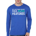 My Software Never Has Bugs Royal Blue Full Sleeve T-Shirt Hoodie, Sweatshirt | PureTeeCo.com
