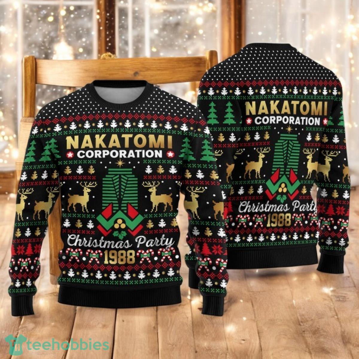 Nakatomi Corporation Plaza Christmas Ugly Sweater Die Hard Xmas Sweater