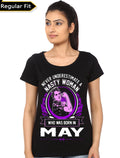 Nasty Woman Who Was Born In May Girls Black T-Shirt Hoodie, Sweatshirt | PureTeeCo.com
