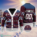 NHL Colorado Avalanche Personalized Name And Number All Over Print 3D Ugly Christmas Sweater Christmas Gift