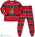 NHL Grinch Florida Panthers Custom Name Christmas Knitting Pattern Matching Family Pajamas Set