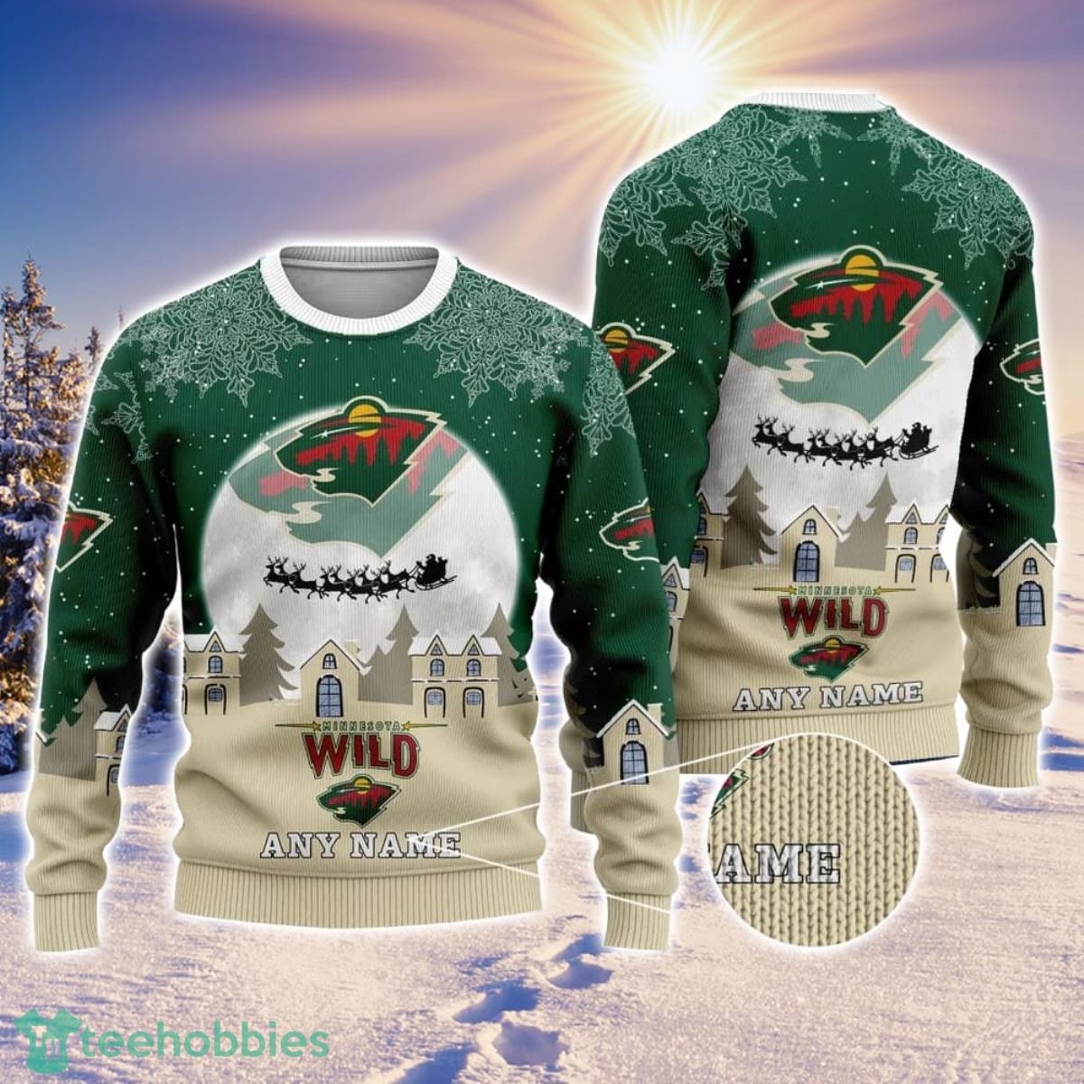 NHL Minnesota Wild Personalized Name Ugly Christmas Sweater Christmas Gift For Sport Fans