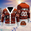 NHL Philadelphia Flyers Personalized Name And Number All Over Print 3D Ugly Christmas Sweater Christmas Gift