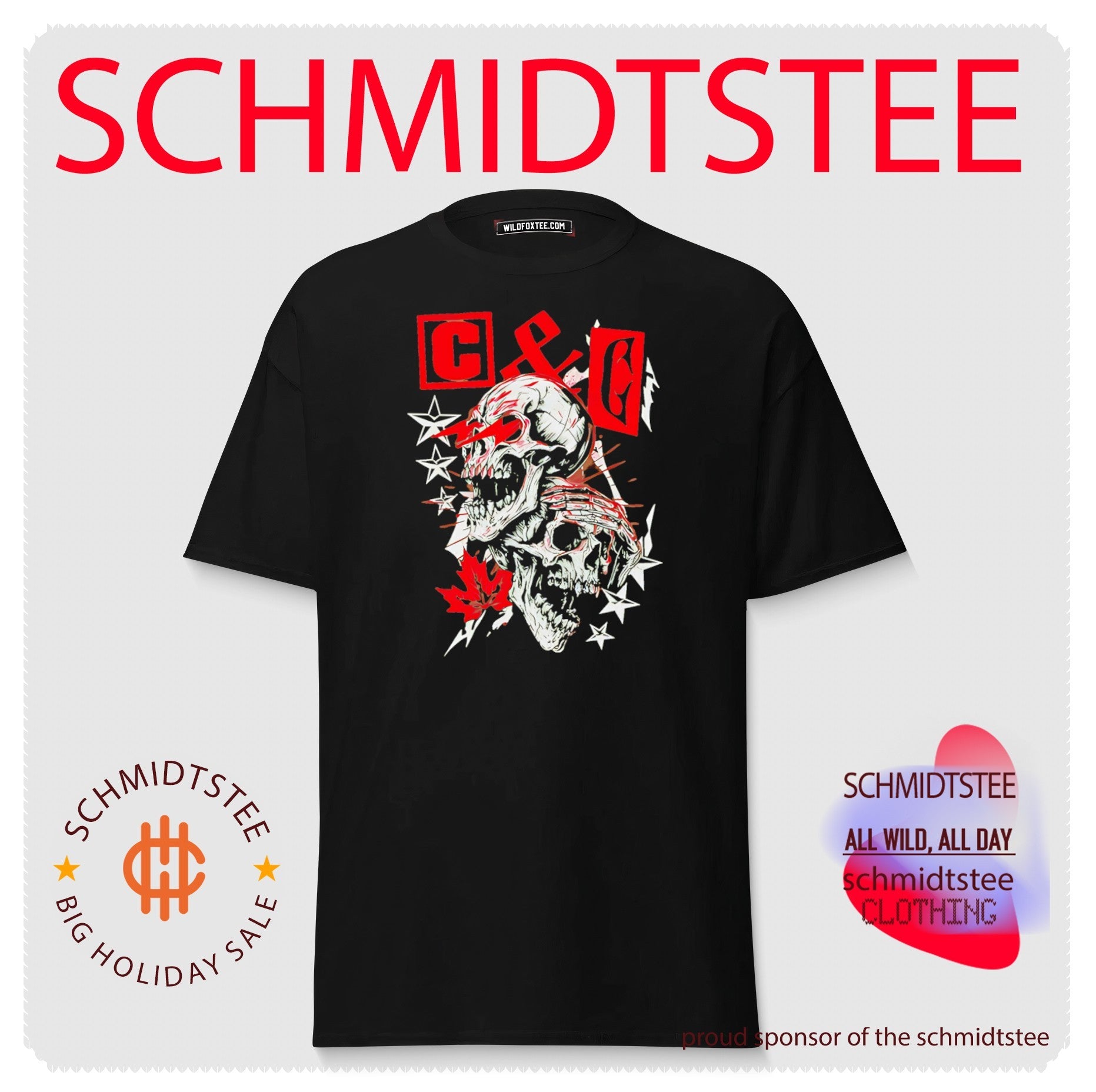 C&C Cope and Christian Cage graphic skull shirt