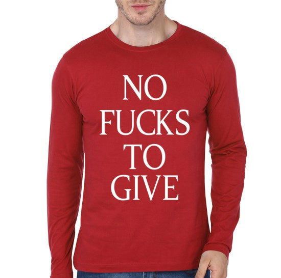 No Fucks To Give Red Full Sleeve T-Shirt Hoodie, Sweatshirt | PureTeeCo.com