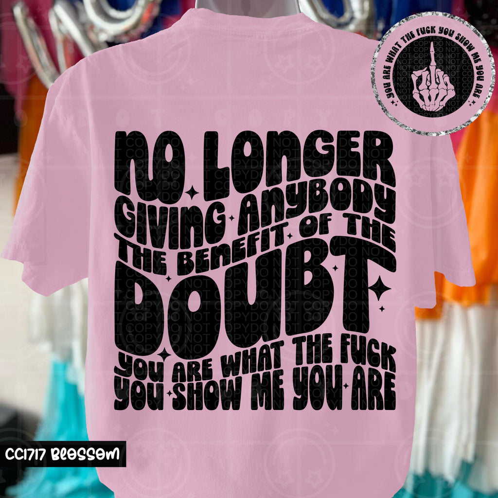 NO LONGER GIVING ANYBODY THE BENEFIT DOUBLE SIDED TEE Hoodie, Sweatshirt | PureTeeCo.com (Image 1)