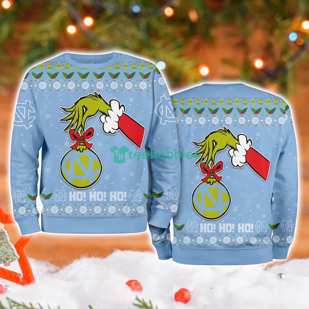 North Carolina Ncaa Grinch Hand Ugly Christmas Sweater 3D