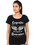 Legends Are Born In November Girls Black Top T-Shirts, Hoodie, Sweatshirt | PureTeeCo.com