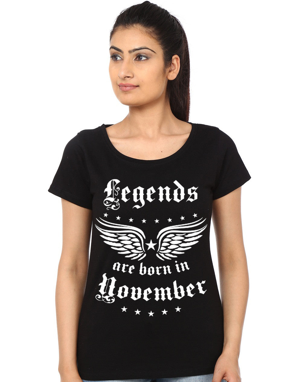 Legends Are Born In November Girls Black Top T-Shirts, Hoodie, Sweatshirt | PureTeeCo.com
