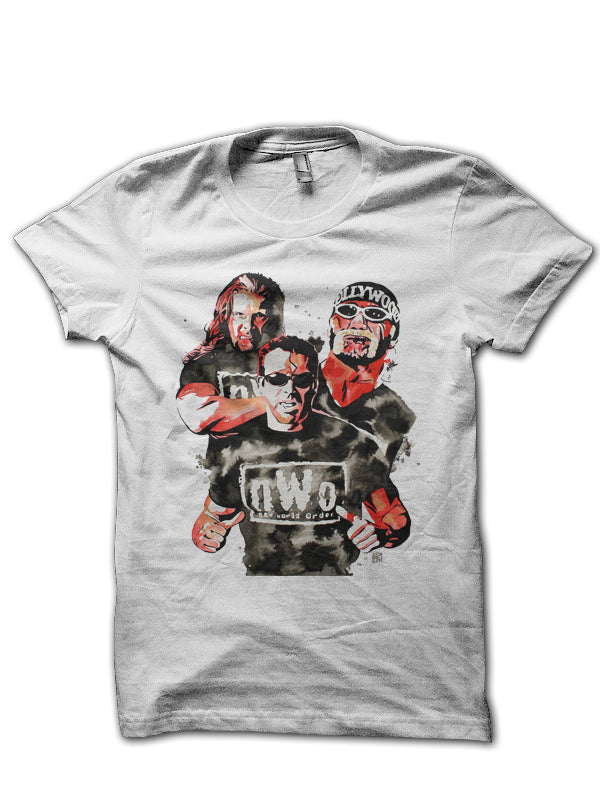 Nwo White Half Sleeve T-Shirt Hoodie, Sweatshirt | PureTeeCo.com