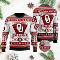 Oklahoma Sooners Football Team Logo Custom Name Personalized Ugly Christmas Sweater Perfect Holiday Gift