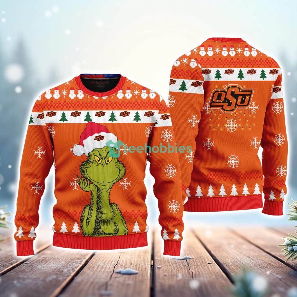 Oklahoma State Cowboys NCAA The Grinch Funny Merry Christmas Uglly Sweater 3D New Trend