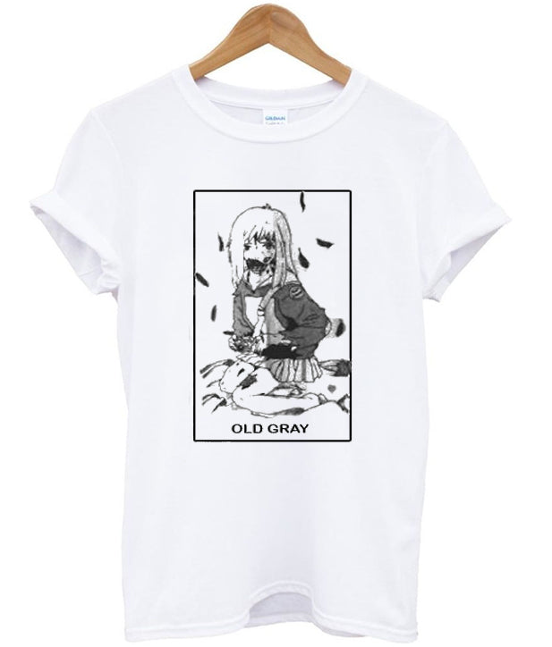 old gray anime t-shirt Hoodie, Sweatshirt | PureTeeCo.com