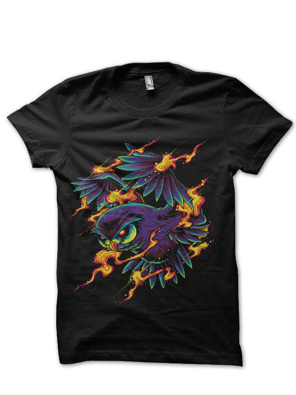 Magical Owl Black T-Shirt Hoodie, Sweatshirt | PureTeeCo.com