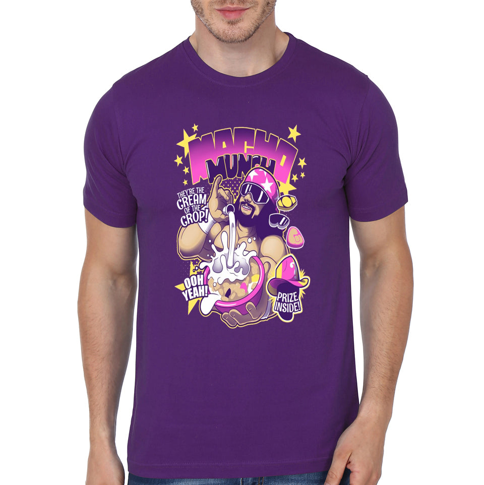Macho Munch Purple Half Sleeve T-Shirt Hoodie, Sweatshirt | PureTeeCo.com